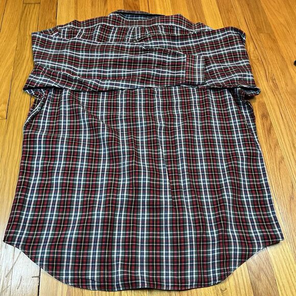 Vintage Ralph Lauren Blake Red Green Plaid Button Up Long Sleeve Shirt Cotton - Picture 6 of 6